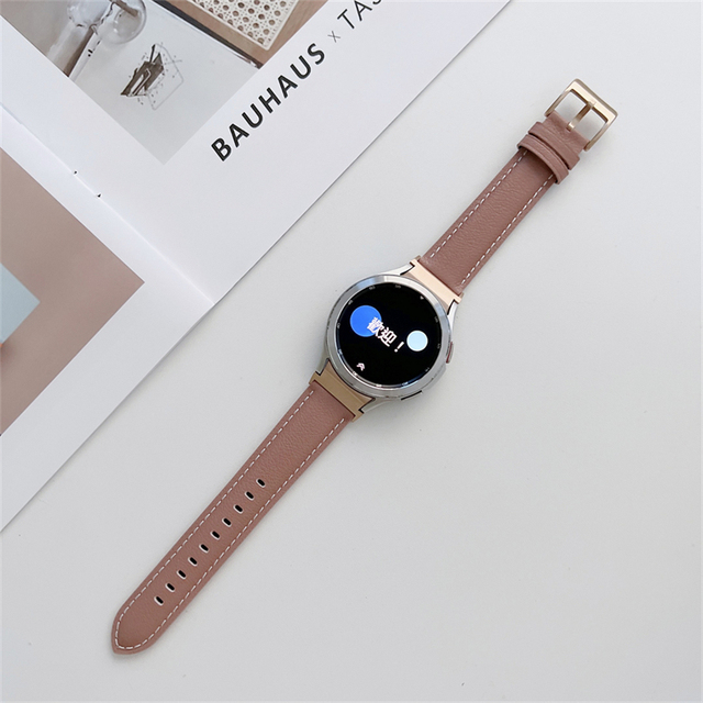 High Quality Leather Slim Watchband For Samsung Galaxy Watch 4 Classic 44MM 40MM 42MM 46MM Vintage Soft Bracelet Band