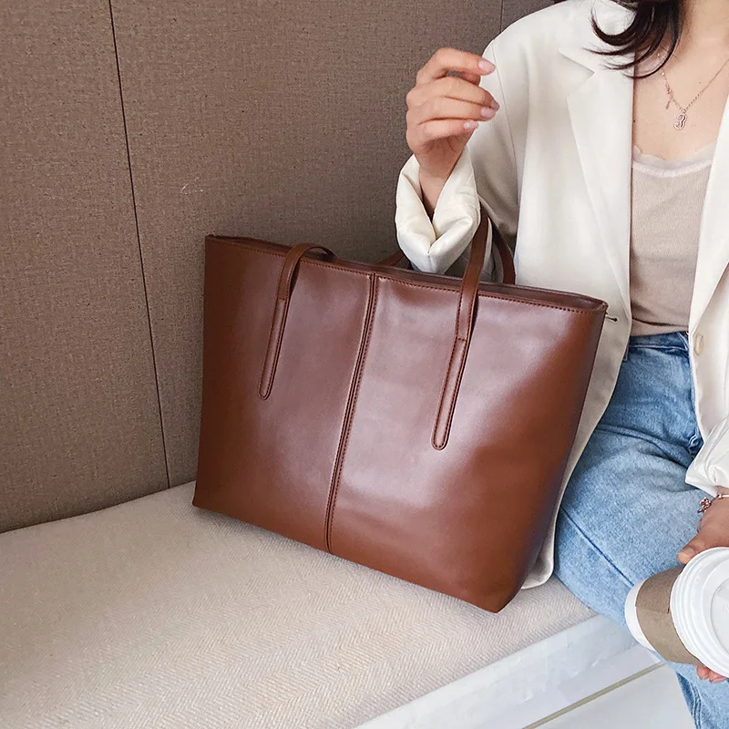 

Elegant Bag WOMEN'S Bag New Style 2019 Fashion Large Capacity Shoulder Bag Ocean Elegant Sense Simple Tote Bag Handbag