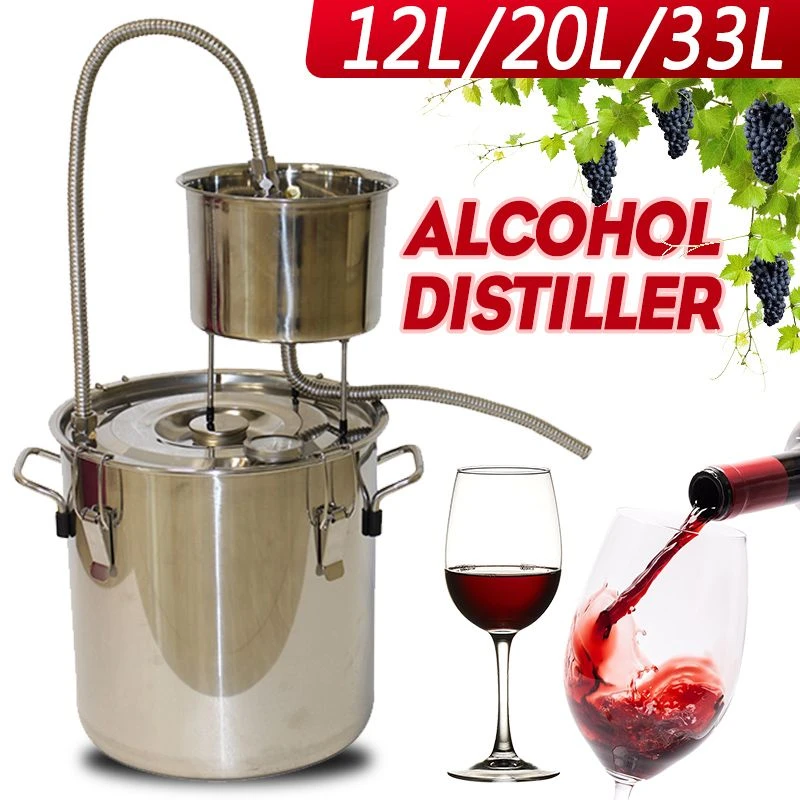 10-20L Alambic Inox Distillateur Eau Alcool Huile Essentielle Distillation
