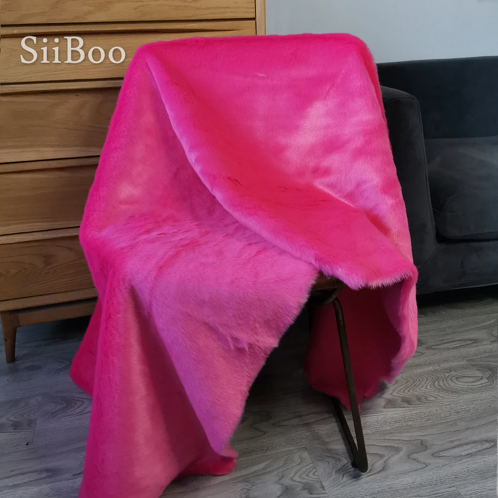 ピンクのフェイクファーウィンターコート生地,高密度ぬいぐるみ生地,長