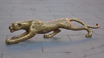 

christmas Chinese Fengshui Brass Ferocious Leopard Panther cheetah Animal Statue Sculpture new Year