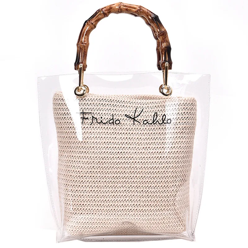 

Transparent jelly bag 2019 summer fashion new quality PVC Women's Designer Handbag Large Tote bag Chain shoulder messenger bags