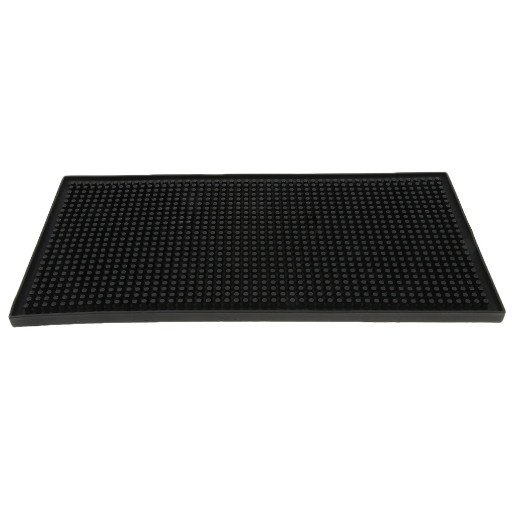 MagiDeal Black Rubber Beer Bar Runner Spill Mat for Home Pub Cafe Party Bar Accessories for collecting spilled liquid 30x15x1cm