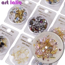 1 boîte assortiment de strass 3D Nail Art décoration cristal gemme bijoux pierres brillantes charme verre manucure accessoires