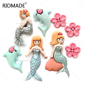 

Little Mermaid Silicone Fondant Molds Cake Decorating Tools Dolphins Shape Chocolate Cupcake Dessert Baking Mould F0383RY