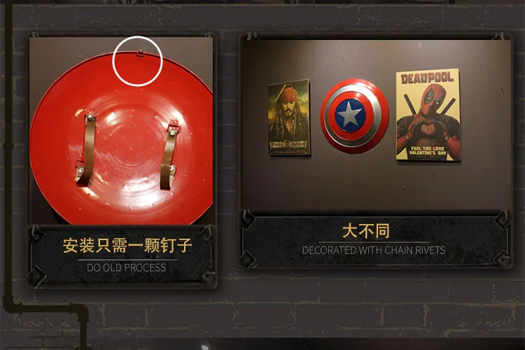 47cm High Quality Movie The Avengers Captain America Shield Rogers Bar Decorate Metal Shield Cosplay Halloween Prop/Gift Supeman