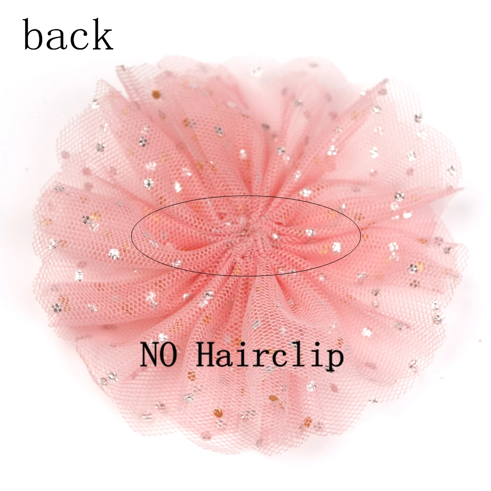 12 Stück 3,5 Zoll Netzgarn-Spitzen-Chiffon-Blumencluster ohne Haarspangen, Haaraccessoires für Mädchen, Haarschleifen, Baby- und Kinder-Haaraccessoires – Detail 4