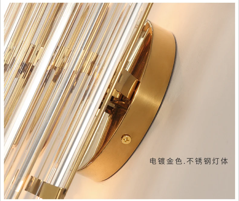 2019 fancy luxury restaurant hotel home bedside nordic glass indoor modern sconce wall lamp LED crystal wall light