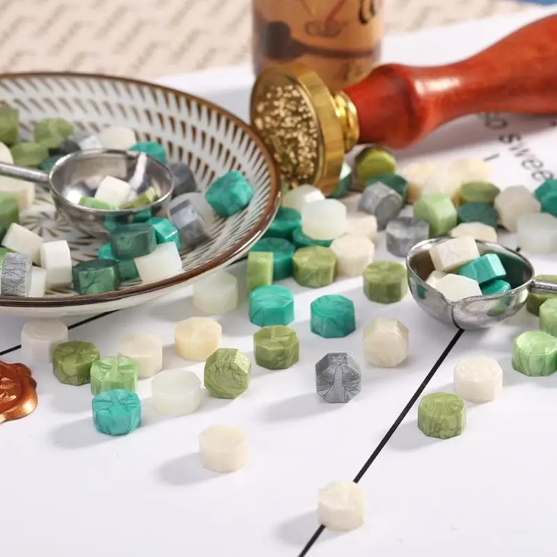 100pcs Vintage Octagon Sealing Wax Granule Beads DIY for Personal Letters Wedding Stamping Crafts Decorative Accessories