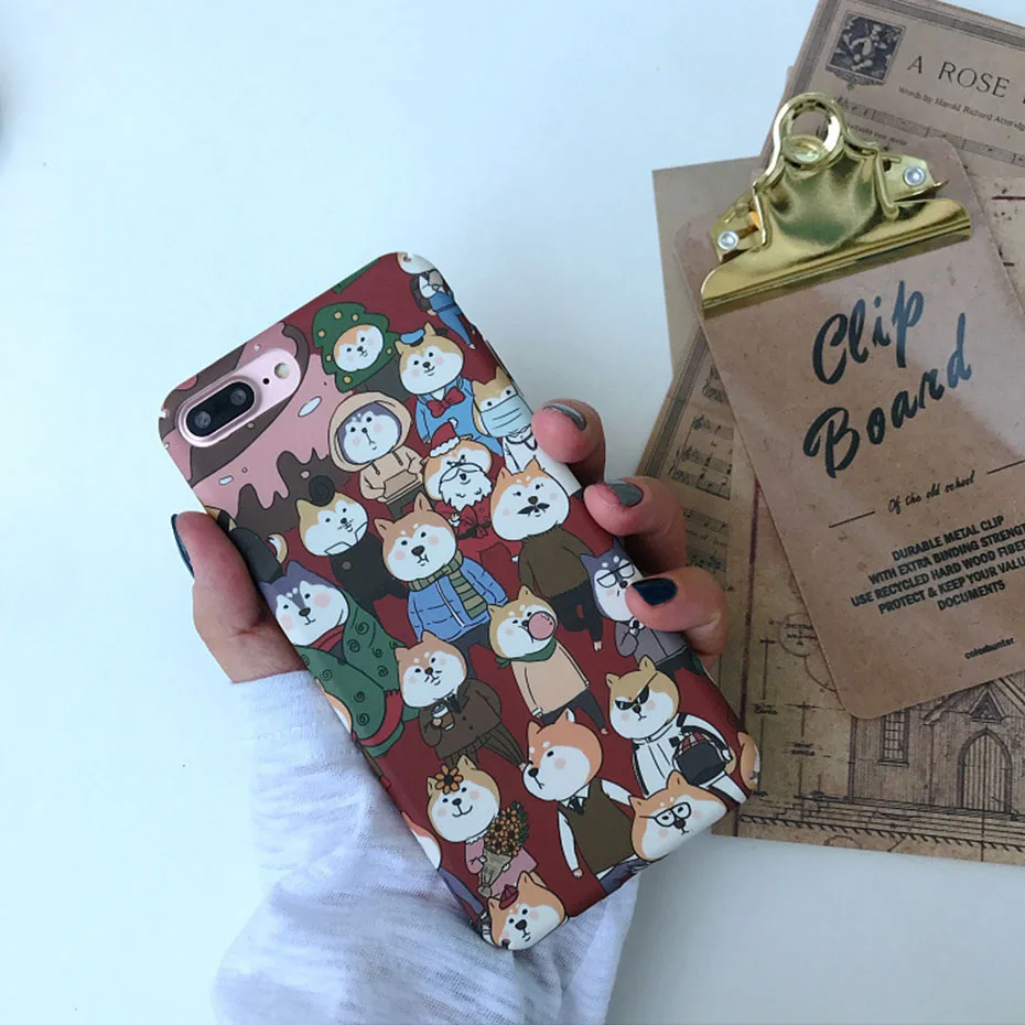 Original Illustration Case for iPhone 7 x xr xs 6 6s 8 6Plus 7Plus 8Plus XSMAX Hard PC Frosted touch Internet celebrity dog |