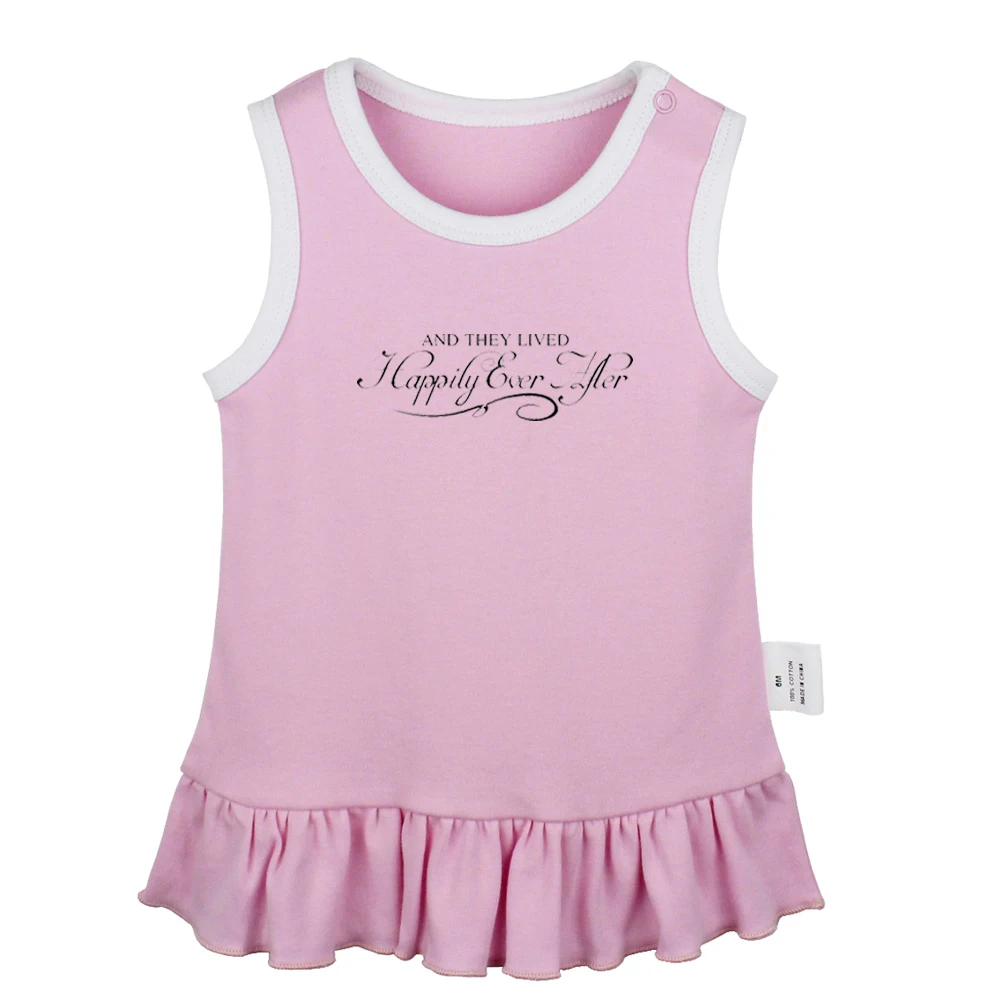 

And They Lived Happily Ever After Quote BAH HUMBUG Newborn Baby Girls Dresses Toddler Sleeveless Dress Infant Cotton Clothes