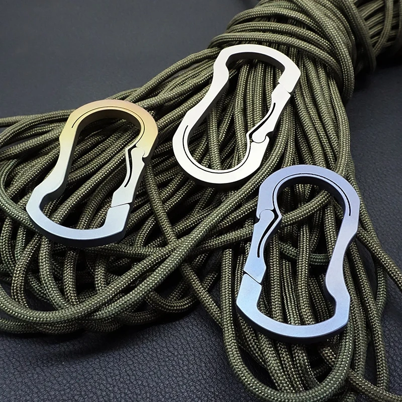 

EDC Backpack Buckle Camping Outdoor Carabiner Titanium Alloy Keychain Hanging Buckle Snap Hooks For Hunting Climbing