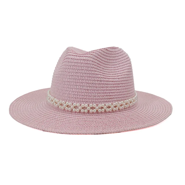 Hoaree Navy Panama Hat Stylish Pearl 