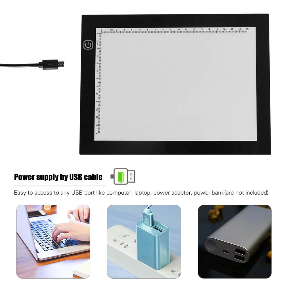 Портативный A5 световой короб Tracer с USB питанием ультра-тонкий светодиодный Artcraft Light Pad копировальная доска со шкалой 3 уровня регулируемой яркости