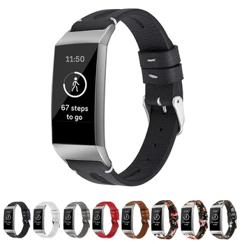 

Replacement for Fitbit Charge 3 Leather Wristband Hollow Style Adjustable Wrist Replace Strap