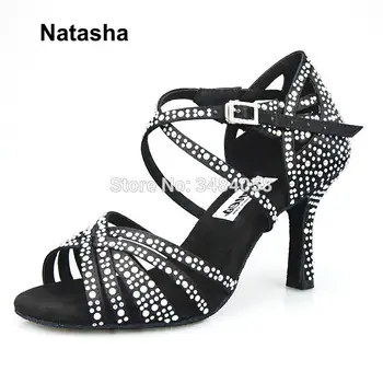 

Na tasha national standard Latin dance shoes hot drill high heel dance lady adult style