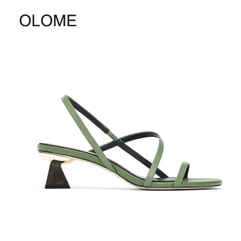 

2020 Summer New Shoes Women Med Heels Sandals Elegant Ladies Fashion Brand Footware Soft Girls Party Chaussures zapatos de mujer