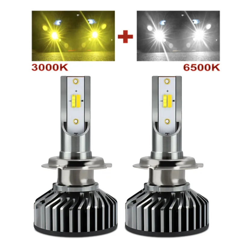 Muxall H1 H11 H8 H9 H7 LED Headlight Bulbs Canbus HB3 HB4 Lights for Car 12V 24V 3000K+6500K Dual Color Fog Lamps | Автомобили и