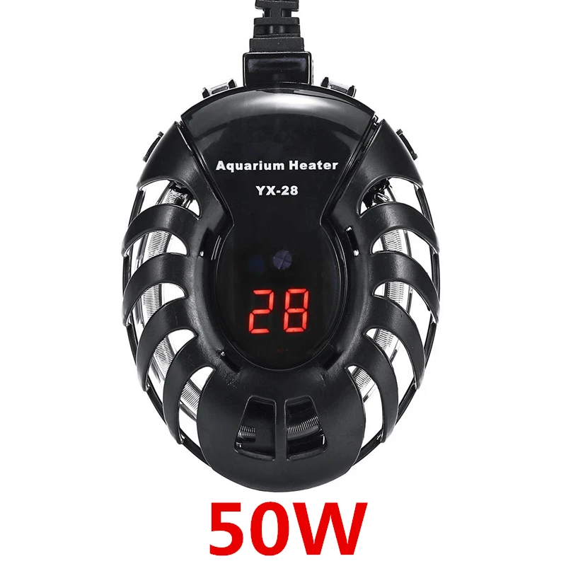 50W Цифровой аквариумный нагреватель, Мини автоматический регулятор температуры, термостат, погружной нагреватель воды, стержень для аквариума для рыб, черепах, 220 В - Цвет: 50W