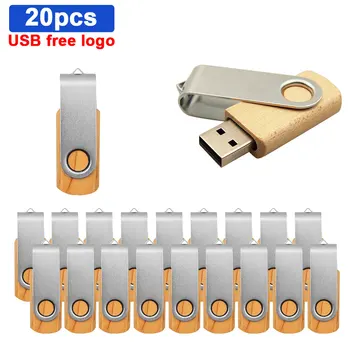 

20pcs/lot wooden USB Flash Drive Personalize logo Pen Drive 8GB 128GB 64GB For wedding Memory 32G 16G USB Stick usb flash drives
