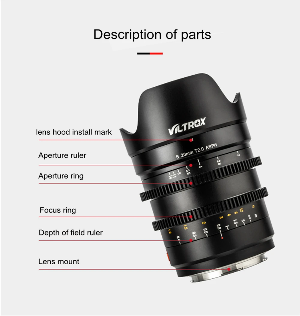 Viltrox 20mm T2.0 Full Frame Wide-angle Cinema Lens For Leica L