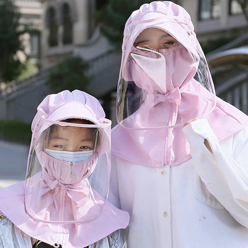 

Sun Hat for Adult Children Face Neck Cover UV Protection Summer Visors Hat Protective Bucket Hat Anti-spitting Anti-fog Cap