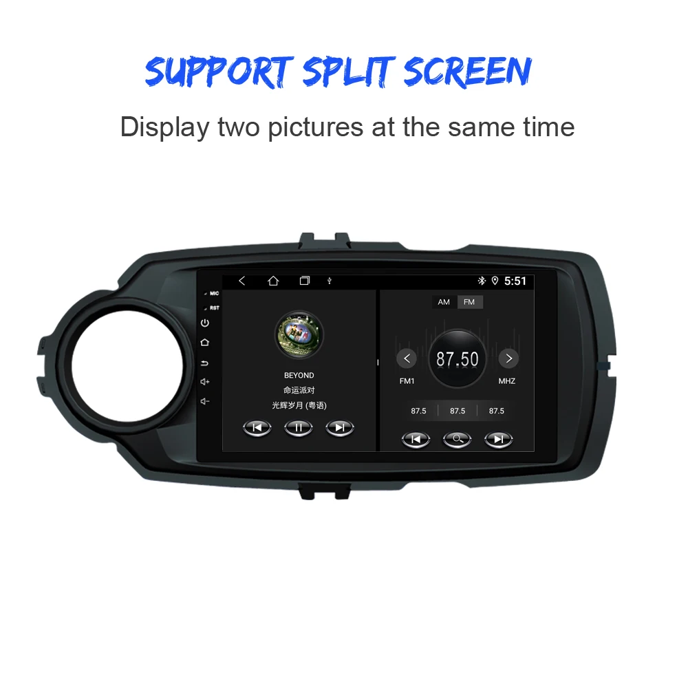 ONKAR 8 дюймов ips 8 ядерный Android 9,0 автомобильный Головной блок для Toyota Yaris 2012- Поддержка gps WiFi Bluetooth 5,0 USB CarPlay радио