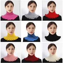 

Fashion Solid Color Turtleneck Scarf Fake Collar Bibs for Women Knitted Scarf Detachable Collar Neck Guard Wrap Neckwear Ruffles