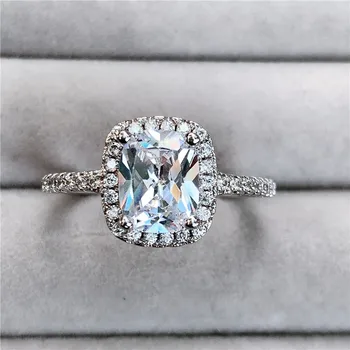 

Vecalon Charm Promise Ring 925 sterling silver Cushion cut 3ct Zircon Cz Engagement Wedding band rings for women Men Jewelry