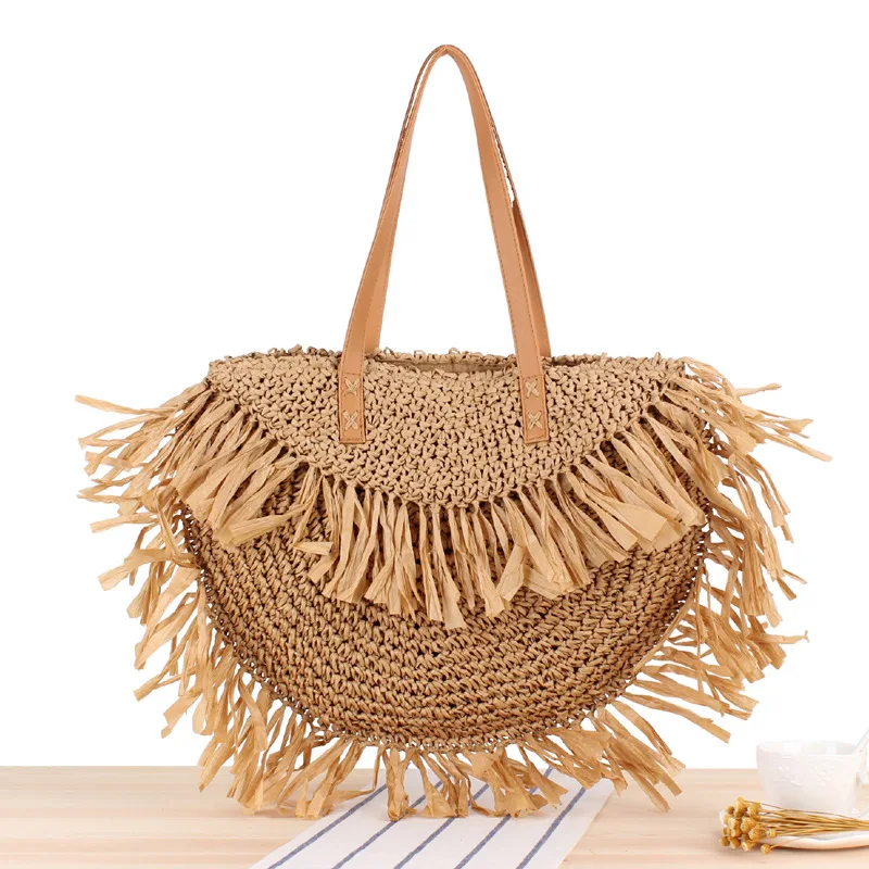 big round straw bag