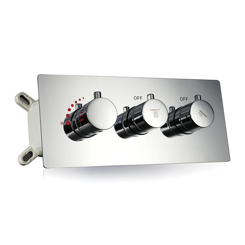 2 Functions Valve Настенный встраиваемый ящик термостатический скрытый клапан для ванной душевой кран контроллер душевые клапаны латунь хром - Цвет: 2 Functions Valve