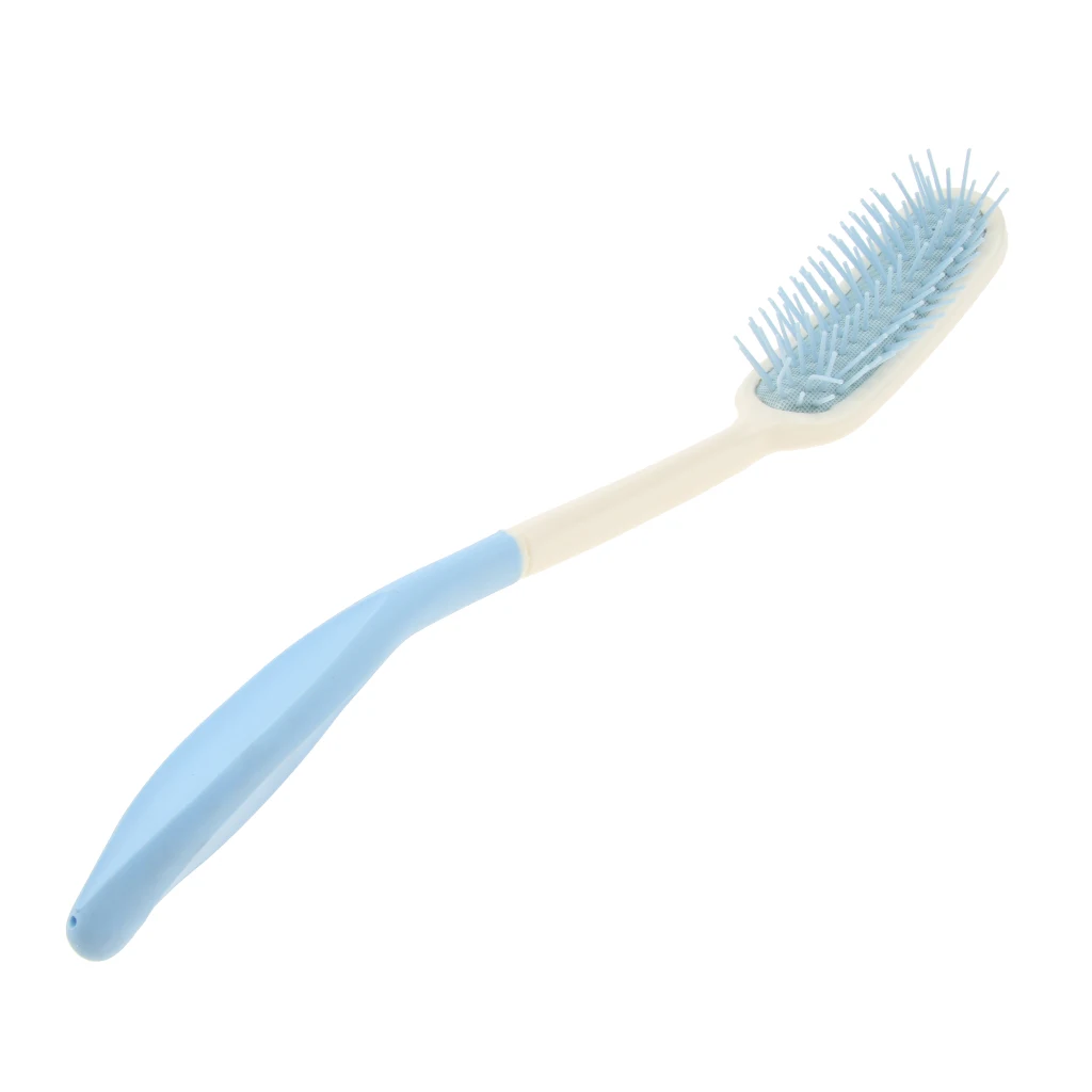 35cm Long Reach Durable Plastic Cushion Hair Brush Comb For Elderly Arthritis Hand-Disabled Adult, Blue White