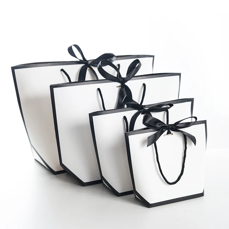 This color 10pcs Large Size Gift Box Packaging Gold Handle Paper Gift Bags Kraft Paper With Handles Wedding Baby Shower Birthday Party - Цвет: This color