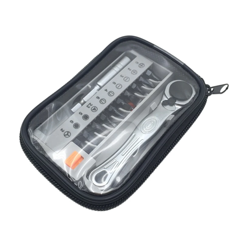 

Chrome Vanadium Alloy Steel Mini Ratchet Wrench and Screwdriver Bits Set