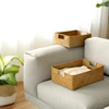 Natural Large Woven Basket Straw Rattan Storage Basket Wicker Woven Rattan Sundries Organizer Makeup Desktop Weave Box 4
