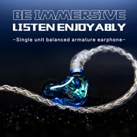 AUDIOSENSE DT100 HiFi Stereo Knowles Single Balanced Armature Earphones IEMs with Detachable MMCX Cable 3D Printing Resin Shell 1