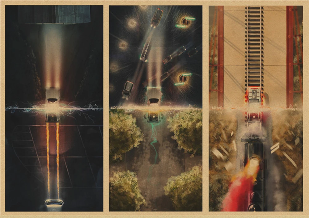 Classic Sci-fi Movie Back to The Future Retro Kraft Poster Wall Sticker Home Bar Art Posters Decor