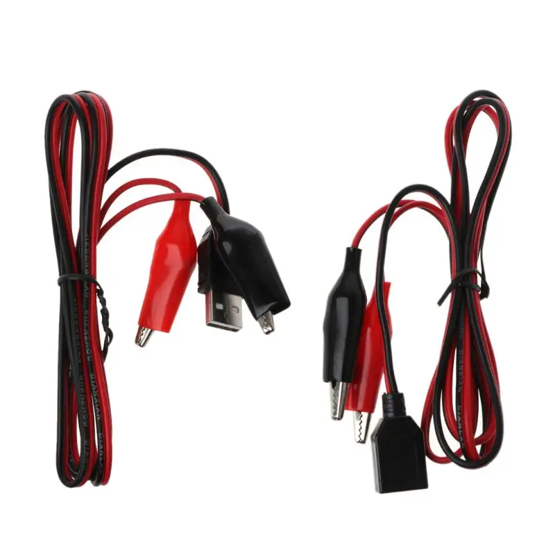 1Pc USB 2.0 Male Female Alligator Clips Crocodile Wire USB Tester