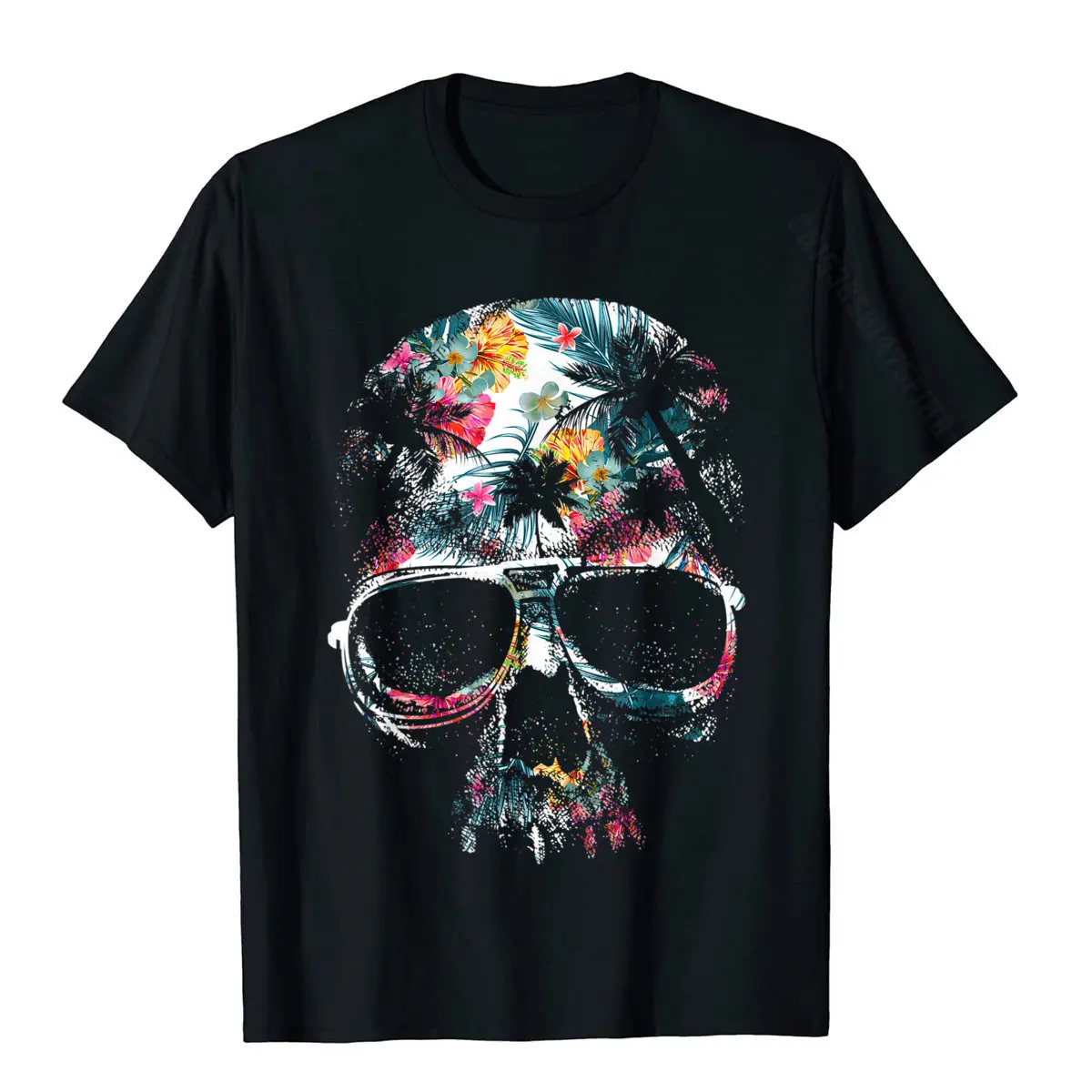 Divertente Teschio Estate Tropicale Aloha Camicia Da Spiaggia Regalo Top In Cotone T Shirt Per Ragazzi Magliette Slim Fit Coupon Alla Moda