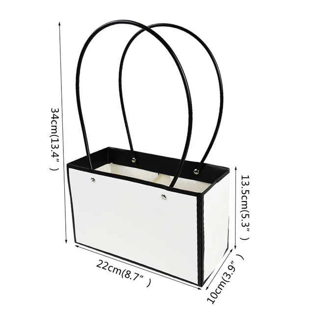 Portable Flower Box Waterproof Paper Handy Gift Bag Kraft Handbag Wedding Rose Party Gift Box Packaging For Candy Cake Birthday N