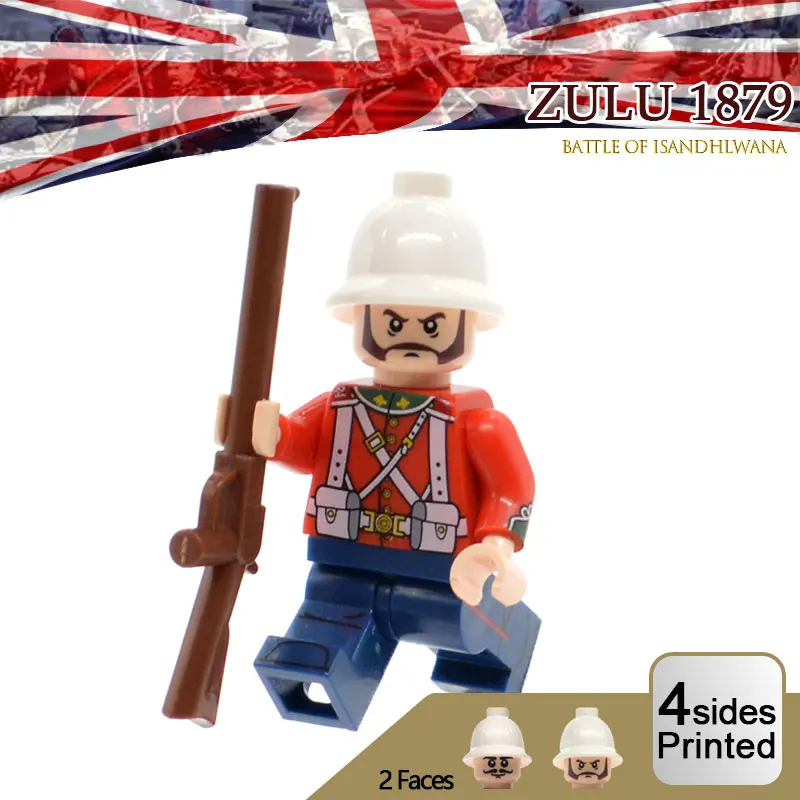 

Limited Anglo Zulu War Soldiers Figures Great Britain British Army Infantry MOC Custom Military Building Blocks Brick Toys