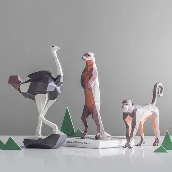 

SIMULATION ANIMAL STATUE GEOMETRY MONGOOSE ARTS RESIN CRAFTWORK HOME ACCESSORIES L2932