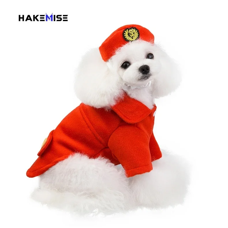 Новое зимнее пальто для собаки питомца щенка собаки кошки одежда стюардесса Косплей пальто куртка одежда для домашних животных маленькие собачки чихуахуа - Цвет: red  color