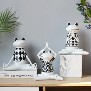 

Yoga frog ins Nordic small ornaments creative animal decorations home living room wine cabinet furnishings