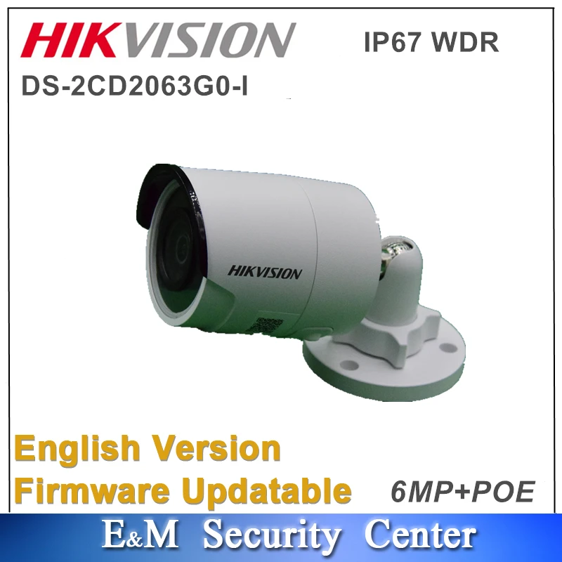 Оригинальная английская Hikvision DS-2CD2063G0-I 6MP IP67 POE IR CCTV наружная фиксированная