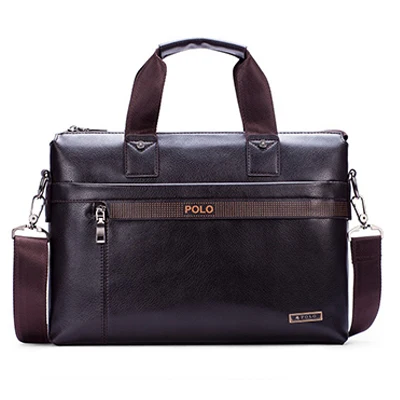 Модный Простой деловой мужской портфель от известного бренда Ptgirl, кожаная сумка для ноутбука, повседневная мужская сумка, сумки через плечо - Цвет: Brown