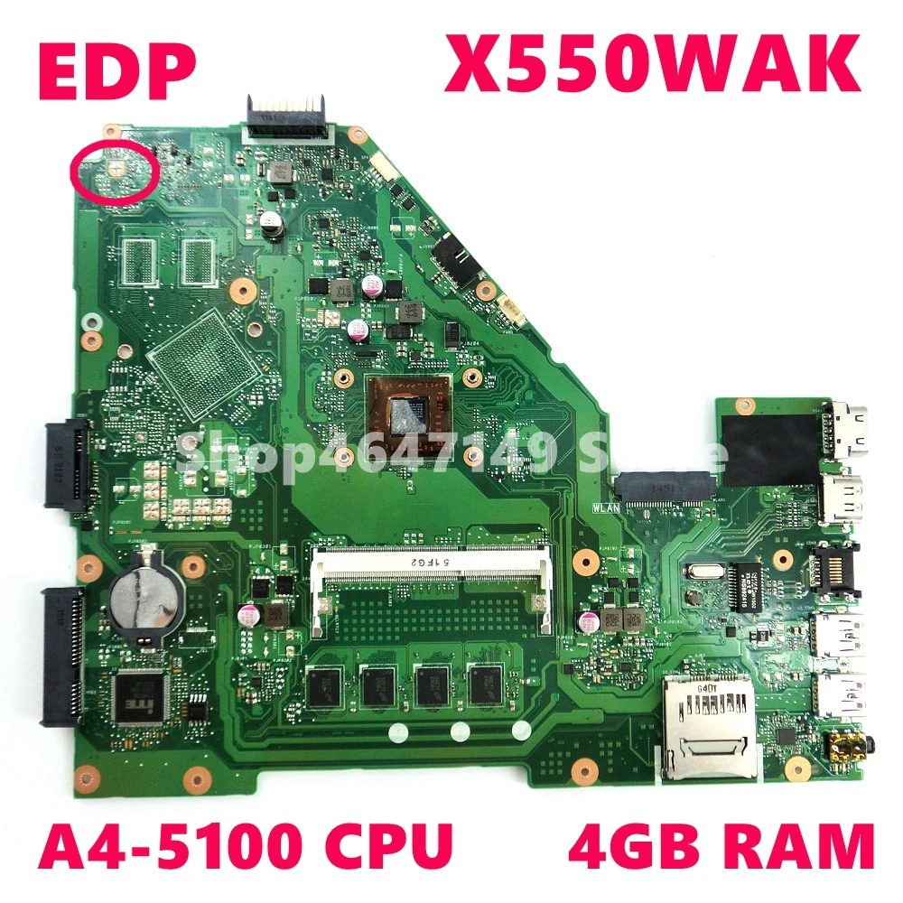 X550WAK материнская плата A4 5100 Процессор 4 Гб Оперативная память для ASUS X550W X550WE D552W X550WA