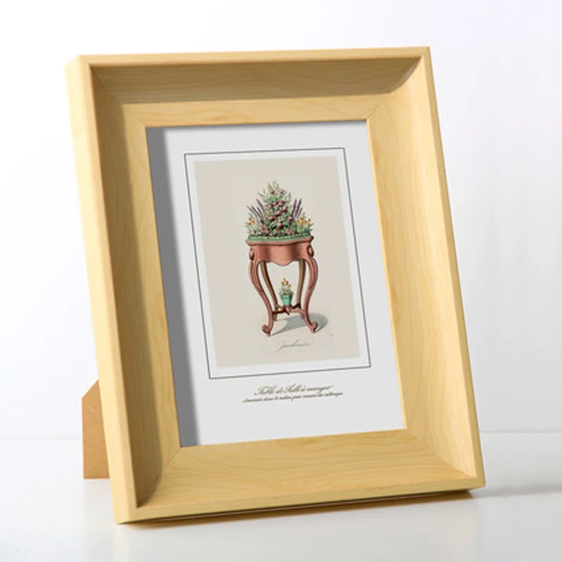 목재 색상 간단한 사진 프레임, 넓은 테두리 사진 장식, 이중 용도 모델, 벽걸이 홈 장식 장식품, 5-10 인치