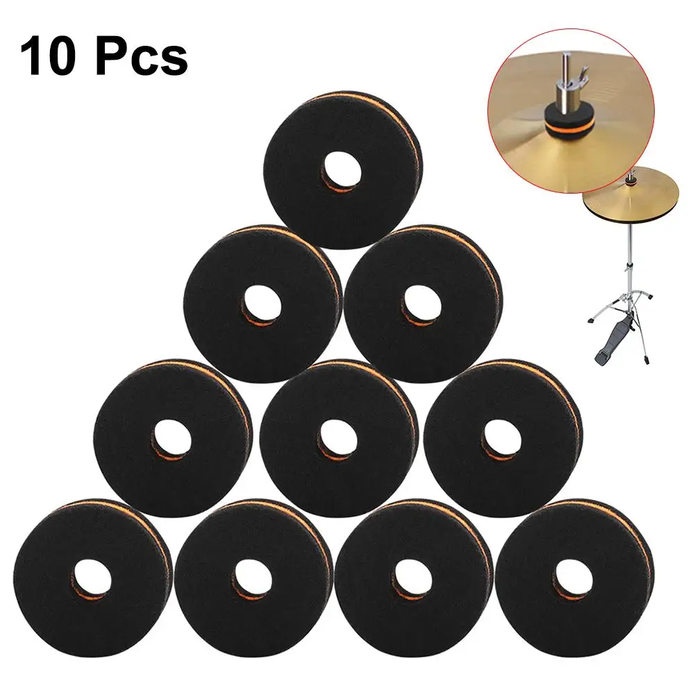 

10pcs New Cymbal Drum Accessory Set Cymbal Felt Washers Cymbal Nuts Felt Drum Protection Kit Musical Instrument Accessories