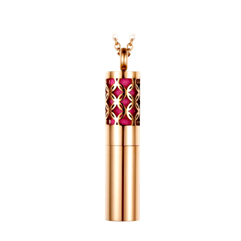 J-09 Rose Gold 316L из нержавеющей стали для духов бутылка анти-комаров эфирное масло рассеиватель Ароматерапия Ожерелье Золотой цвет кулон для женщин - Окраска металла: J-09 Rose Gold
